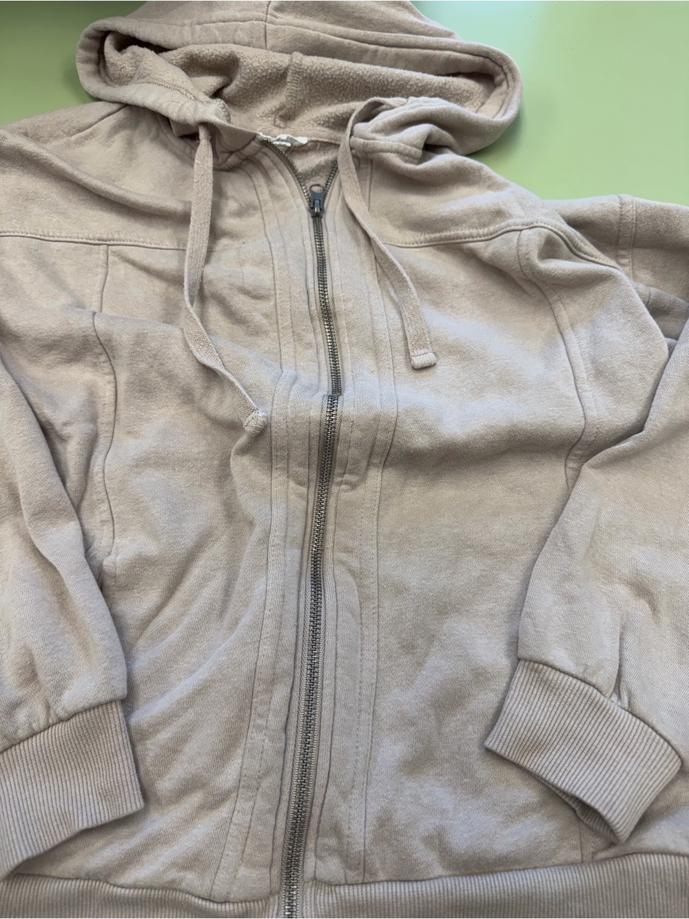 Hippie Rose Neutral Beige Zip Hoodie Jacket